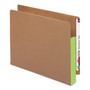 Smead Redrope Drop-Front End Tab File Pockets with Colored Reinforced Gussets, Green, Letter Size, 10/Box (73680)