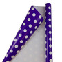 JAM Paper Gift Wrap, Polka Dot Wrapping Paper, 25 Sq. Ft, Purple with White Polka Dots (2226416996)