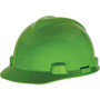 Mine Safety Appliances V-Gard 4-Point Ratchet Suspension Short Brim Safety Helmet, Fluorescent Green (815565)