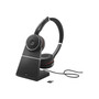 Jabra Evolve 75 SE MS Stereo Active Noise Canceling Bluetooth On Ear Mobile Headset with Charging Stand, Black (7599-842-199)
