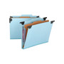Smead SafeSHIELD Pressboard Hanging File Folder, 2" Expansion, 2/5-Cut Tab, Letter Size, Blue (65105)
