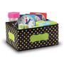 Teacher Created Resources Chalkboard Brights 11"H x 8"W Non-Woven PVC Bin, Black with Multicolor Dots (TCR20764)