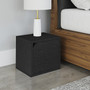 Way Basics 12.6"H x 13.4"W Stackable Modular Connect Eco Storage Cube with Door, Black Wood Grain (C-DCUBE-BK)
