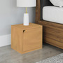 Way Basics 12.6"H x 13.4"W Stackable Modular Connect Eco Storage Cube with Door, Natural Wood Grain (C-DCUBE-NL)