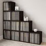Way Basics 15"H Large Eco Modern Stackable Storage Cube, Espresso Wood Grain (BS-SCUBE-EO)