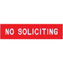 Cosco Sign, NO SOLICITORS, 8"L x 2"H, Red with White Text, Set of 3 (098001PK3)