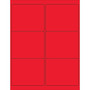 Tape Logic® Rectangle Laser Labels, 4" x 3 1/3", Fluorescent Red, 600/Case (LL180RD)