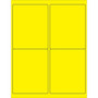 Tape Logic® Rectangle Laser Labels, 4" x 5", Fluorescent Yellow, 400/Case (LL181YE)