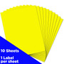 JAM Paper Shipping Labels, 8 1/2" x 11", Neon Yellow, 1 Label/Sheet, 10 Labels/Pack (337628611)