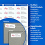 Avery Repositionable Laser Address Labels, 1" x 2-5/8", White, 30 Labels/Sheet, 100 Sheets/Box (55160)