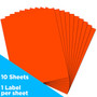 JAM Paper Shipping Labels, Full Page, 8 1/2 x 11 Sticker Paper, Neon Red, 1 Label/Sheet, 10 Labels/Pack (337628604)