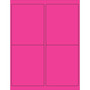 Tape Logic® Rectangle Laser Labels, 4" x 5", Fluorescent Pink, 400/Case (LL181PK)