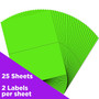 JAM Paper Shipping Labels, Half Page, 5 1/2" x 8 1/2", Neon Green,  2 Labels/Sheet, 25 Sheets/Pack (359429626)