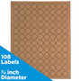 JAM Paper Circle Round Label Sticker Seals, 0.75 Inch Diameter, Brown Kraft, 108/Pack (3147612188)