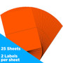 JAM Paper Shipping Labels, Half Page, 5 1/2" x 8 1/2", Neon Red,  2 Labels/Sheet, 25 Sheets/Pack (359429625)
