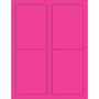 Tape Logic® Rectangle Laser Labels, 3 1/2" x 5", Fluorescent Pink, 400/Case (LL176PK)