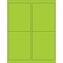 Tape Logic® Rectangle Laser Labels, 4" x 5", Fluorescent Green, 400/Case (LL181GN)