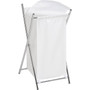 Honey-Can-Do Collapsible Hamper with Lid, Polyester, White and Silver (HMP-09493)