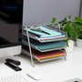 Mind Reader Network Collection Front Loading Letter Tray, Letter Size, Silver Wire Mesh (3TPAPER-SIL)