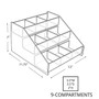 Three-Tier Counter, 9-Compartment Counter Step Display: 12"W x 11.75"D x 7.125"H (65dd597ee8837636b11d3f1c_ud)