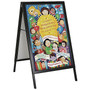 A-Board Sign in Black. Slide-In Frame Size: 22"W x 28"H (65dd5a07e8837636b11d4497_ud)
