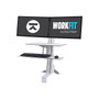 Ergotron WorkFit-S Dual Workstation with Worksurface Standing Desk Adjustable Monitor Stand, Up to 24", White (33-349-211)