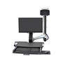 Ergotron StyleView Adjustable Combo System with Work Surface, Up to 24" Monitor, Polished Aluminum (45-272-026)