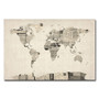 Trademark Fine Art Michael Tompsett 'Vintage Postcard World Map' Canvas Art 18x24 Inches (65dd6707e8837636b11dc48b_ud)