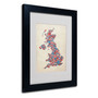 Trademark Fine Art Michael Tompsett 'UK Cities Text Map 2' Matted Art Black Frame 11x14 Inches (65dd6707e8837636b11dc48c_ud)