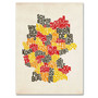 Trademark Fine Art Michael Tompsett 'Germany Region Text Map' Canvas Art 14x19 Inches (65dd6715e8837636b11dc527_ud)