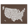 Trademark Fine Art Michael Tompsett 'COFFEE-USA States Text Map' Canvas Art 30x47 Inches (65dd6717e8837636b11dc555_ud)