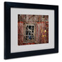Trademark Fine Art 'Old Barn Window' 11" x 14" Black Frame Art (65dd6725e8837636b11dc5f5_ud)