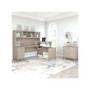 Bush Furniture Somerset Office Desk with 35"-41" Adjustable Return, Hutch, and File Cabinet, Sand Oak (SET016SO)
