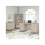 Bush Furniture Somerset 60" Computer Desk with Lateral File Cabinet and 5-Shelf Bookcase, Sand Oak (SET013SO)
