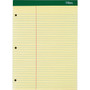 TOPS Double Docket Writing Tablet, 8-1/2" x 11-3/4", Law Ruled, Canary, 100 Sheets/Pad (63394)