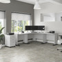Bush Business Furniture Studio A 83"W Corner Computer Desk with 3-Drawer Mobile File Cabinet, White (STA003WHSU)