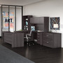 Bush Business Furniture Studio C 72W x 36D U Shaped Desk with Hutch, Bookcase and File Cabinets, Storm Gray (STC001SGSU)