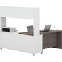 Bestar Pro-Linea 71"W L-Desk with Hutch, White & Bark Grey (120882-47)