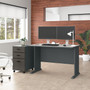 Bush Business Furniture Cubix 48W Desk with Mobile File Cabinet, Slate/White Spectrum (SRA025SLSU)