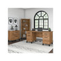 Bush Furniture Somerset 60" Computer Desk with Lateral File Cabinet and 5-Shelf Bookcase, Fresh Walnut (SET013FW)