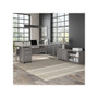Bush Business Furniture Hybrid 72" W Computer Table Desk with Storage and Mobile File Cabinet Bundle, Platinum Gray (HYB014PGSU)