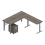 Offices to go Superior Laminate 71" L-Shaped Desk with Mobile Pedestal, Artisan Gray (TDOTG21-AGL)