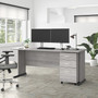 Bush Business Furniture Studio A 72"W Computer Desk with 3-Drawer Mobile File Cabinet, Platinum Gray (STA004PGSU)