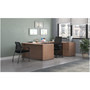 HON Mod 66"W x 96"D U-Shaped Computer Desk with 2 Support Pedestals, Sepia Walnut (HLPL6696UDESKSE1)
