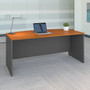 Bush Business Furniture Westfield 72W x 36D Bow Front Desk, Natural Cherry (WC72446)