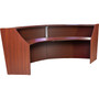 Regency Marque 124.5"W Curved Reception Desk Workstation, Cherry (77292CH)