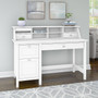 Bush Furniture Broadview 54" W Computer Desk with 2 Drawer Pedestal and Organizer Bundle, Pure White (BD005WH)