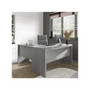 Bush Business Furniture Echo L Shaped Bow Front Desk, Modern Gray (ECH025MG)