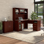 Bush Furniture Cabot L Shaped Desk with Hutch and Small Storage Cabinet with Doors, Harvest Cherry (CAB016HVC)