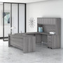 Bush Business Furniture Studio C 72W x 36D U Shaped Desk with Hutch and Mobile File Cabinet, Platinum Gray (STC003PGSU)